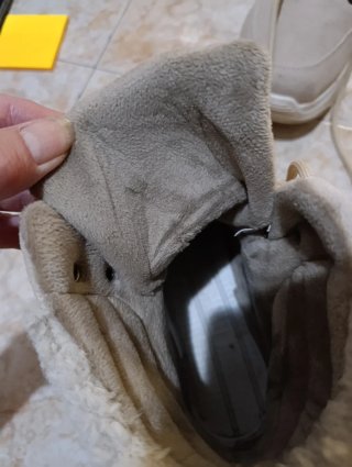 Botín plataforma beige con forro de pelo