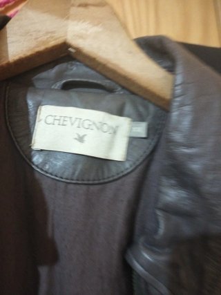 Cazadora de cuero Chevignon marrón