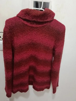 Jersey de lana y algodón con cuello alto