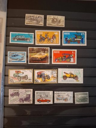 Colección de 14 Sellos Temática Coches
