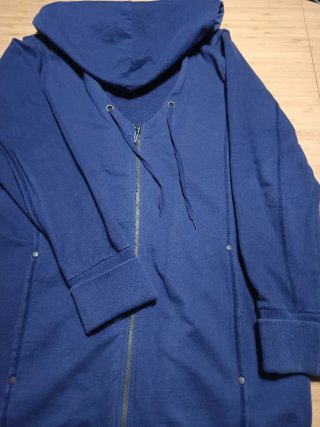 Chaqueta larga de algodón Zara azul