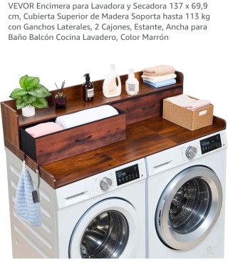 Encimera VEVOR para Lavadora/Secadora Marrón