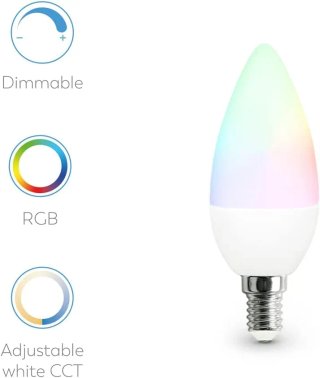 Garza Smart - Bombilla LED Zigbee Vela C37, 5W (eq