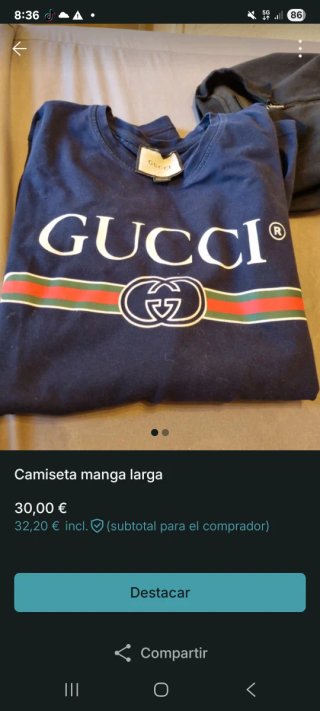 Camiseta manga larga Gucci  Medidas Largo 67cm