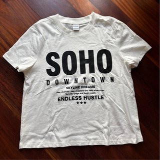 Camiseta Bershka SOHO Blanca Talla M