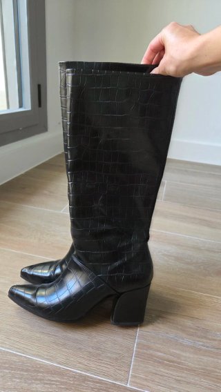Botas efecto piel negras
