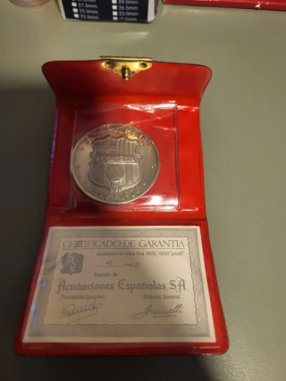 Moneda Plata F.C. Barcelona Certificado Garantía