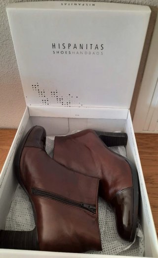 Botines Hispanitas Piel Marrón Talla 39
