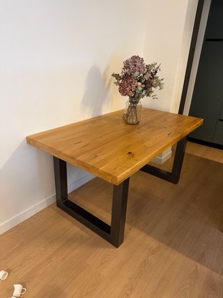 Mesa de Roble con Patas de Metal 160x90cm
