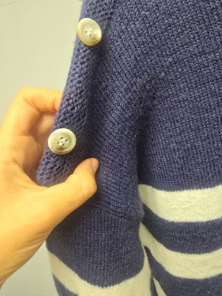 Jersey de rayas azul y beige