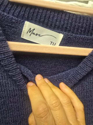 Jersey de rayas azul y beige