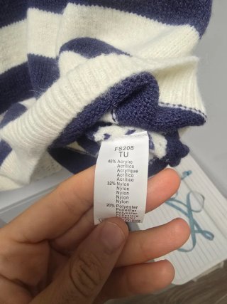 Jersey de rayas azul y beige