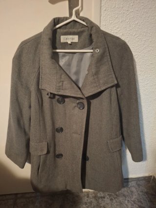 Abrigo de paño Calvin Klein gris