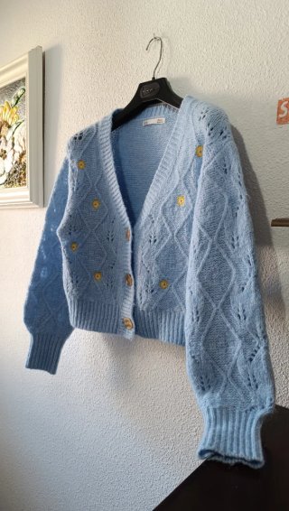 URGE Chaqueta de lana azul bordada El Corte Inglés