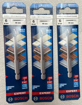 3 Brocas Bosch EXPERT HEX-9 Hard Ceramic 6mm