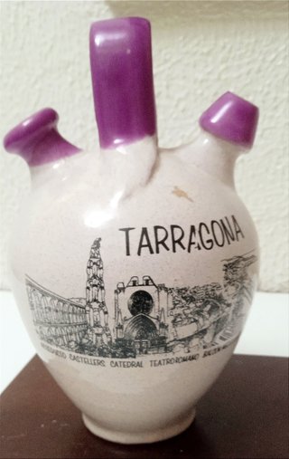 "BOTIJO DE BARRO ESMALTADO". SOUVENIR DE TARRAGONA