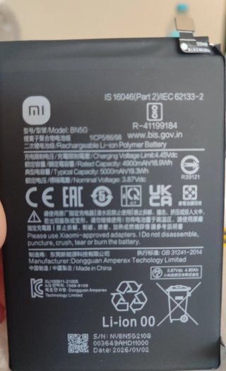 Batteria originale Xiaomi BN5G 5000 mAh per Redmi 10A/C