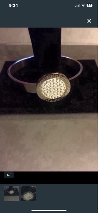 Brazalete acero con brillantitos nuevo