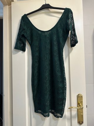 Vestido de encaje verde talla S