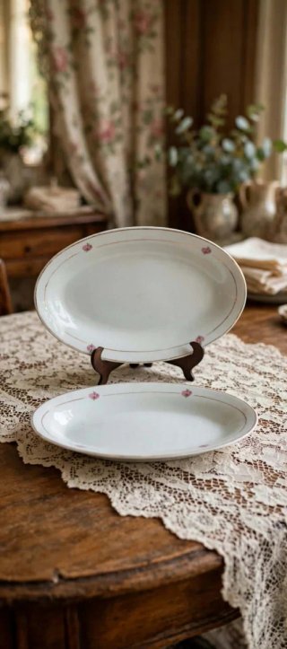 Largueros antiguos porcelana dorados