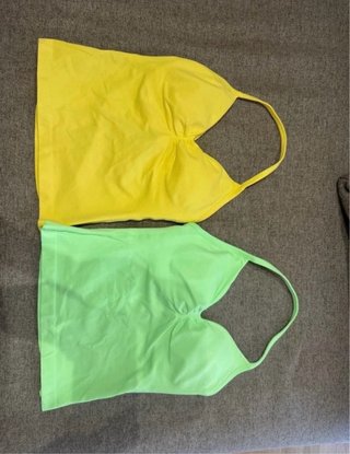 Top Halter Cocos Amarillo y Verde