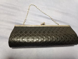 Bolso de fiesta clutch negro con relieve