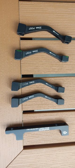 Set de 5 adaptadores para pinzas de freno MTB