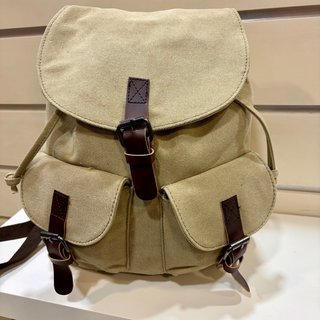 Mochila de Lona y piel Estilo Vintage Nueva!!