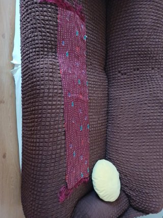 Fular chino seda granate con estampado