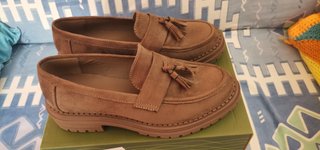 Mocassini scamosciati donna beige/marrone n.38