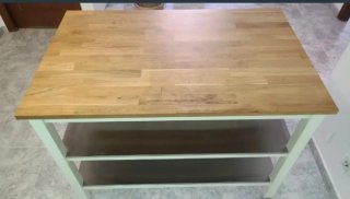 Isla de cocina Ikea madera y metal