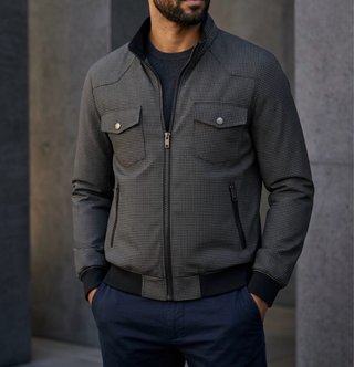 Chaqueta Estampada con Cremallera