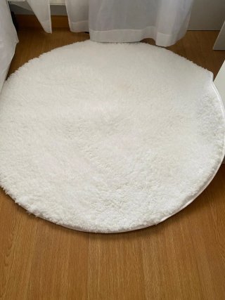 Alfombra redonda 120cm blanca