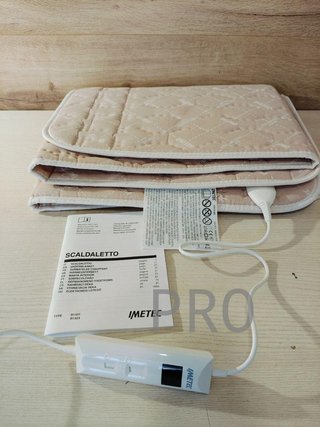Piumino Singolo Imetec - 150 x 80 cm, Comando a 2 Livelli di Temperatura, Tessuto Imbottito, Lavabile a Mano e in Lavatrice a 30°, Sistema di Protezione