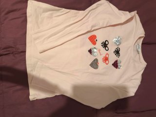 Camiseta Miranda Rosa con Corazones niña 10 años