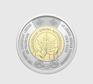 Moneda Canadá 2 dólares 2026 legión canadiense SC.