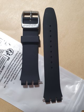 Cinturino nero con fibbia Swatch da 19mm acciaioCi