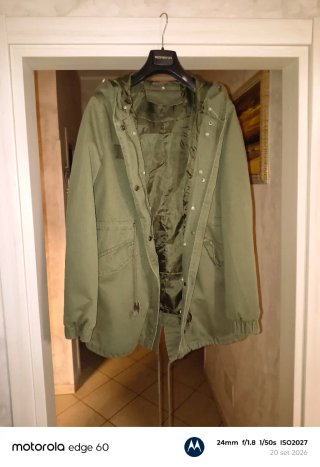 Parka Sorbino Verde con Pelliccia Fucsia