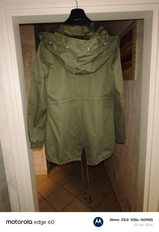 Parka Sorbino Verde con Pelliccia Fucsia