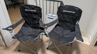 2 Sillas Camping Plegables SONGMICS Respaldo Alto