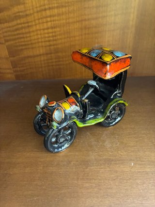 Coche Antiguo Cerámica Esmaltada