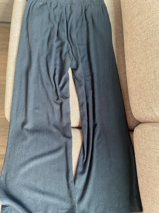 Pantalón negro lino mujer