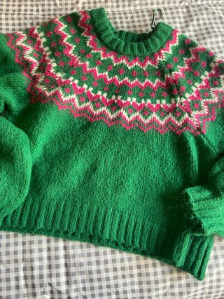 Jersey Invierno Verde y Rosa Talla Única
