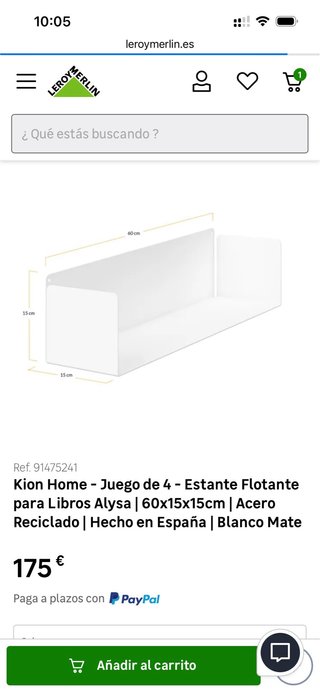 Set di 4 - Scaffali Galleggianti per Libri