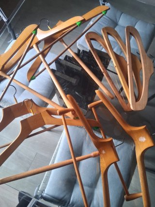 Set di 10 Grucce in Legno Vintage