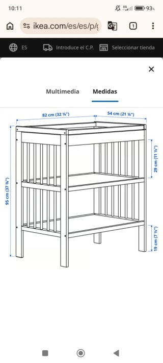 Cambiador de bebé blanco IKEA
