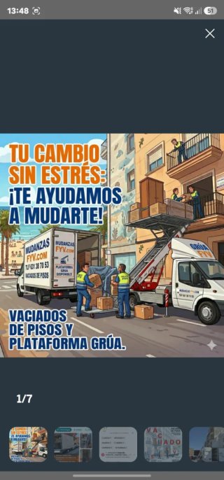 Grua plataforma de mudanzas