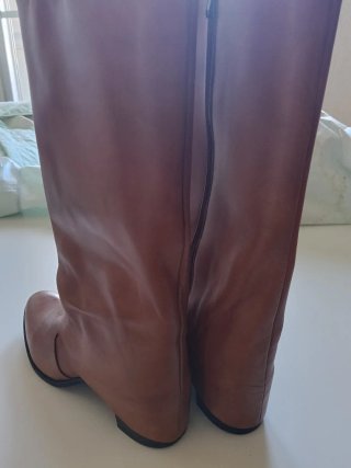 Botas italianas de mujer marrones de piel