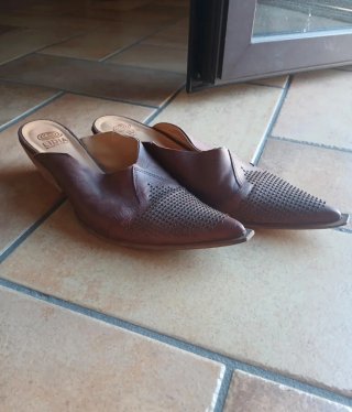 Sabot vintage Lidia in pelle