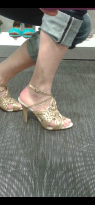 Sandalias de fiesta doradas piel